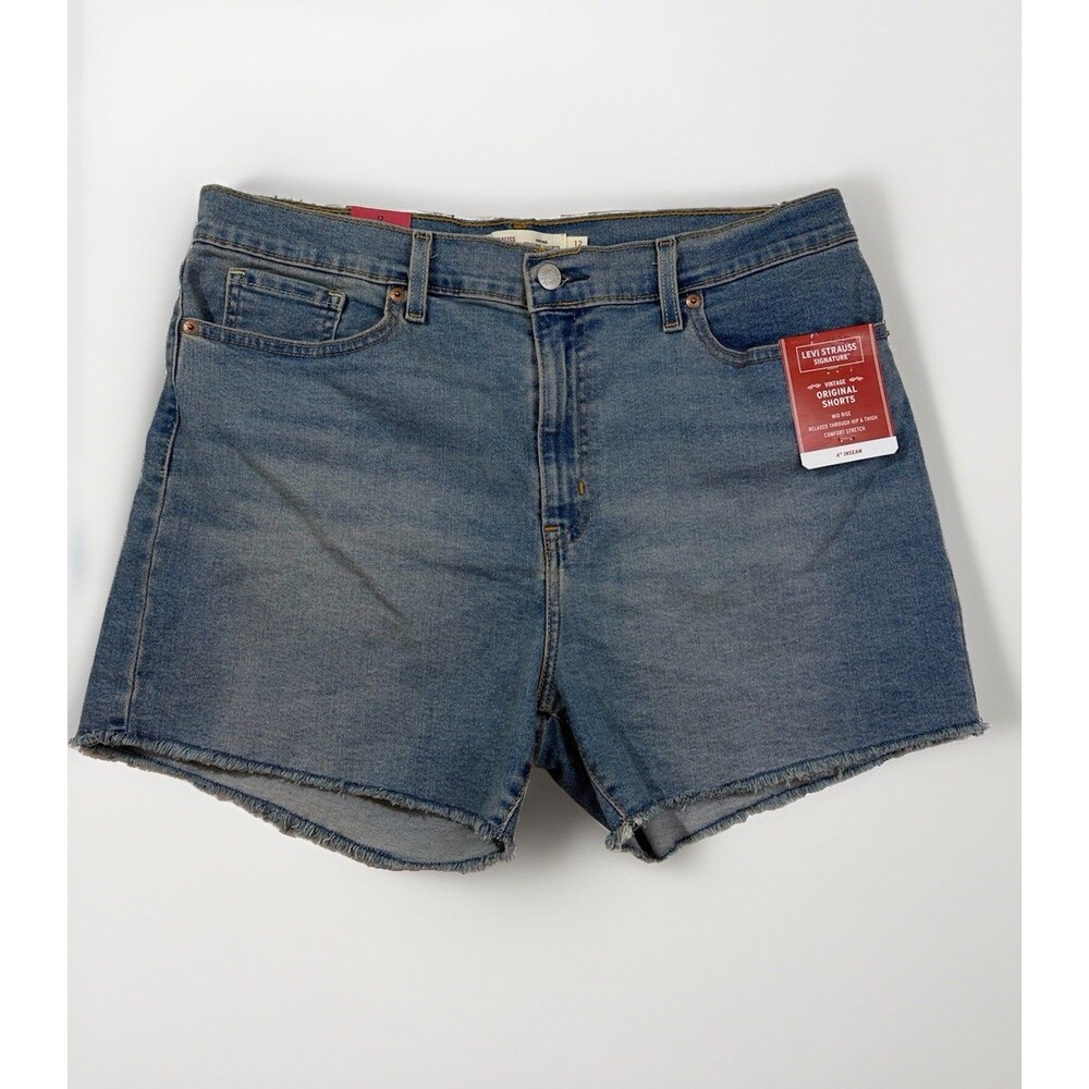 Levi Strauss Signature Vintage Original Shorts Women’s 12 Mid Rise Stretch NWT